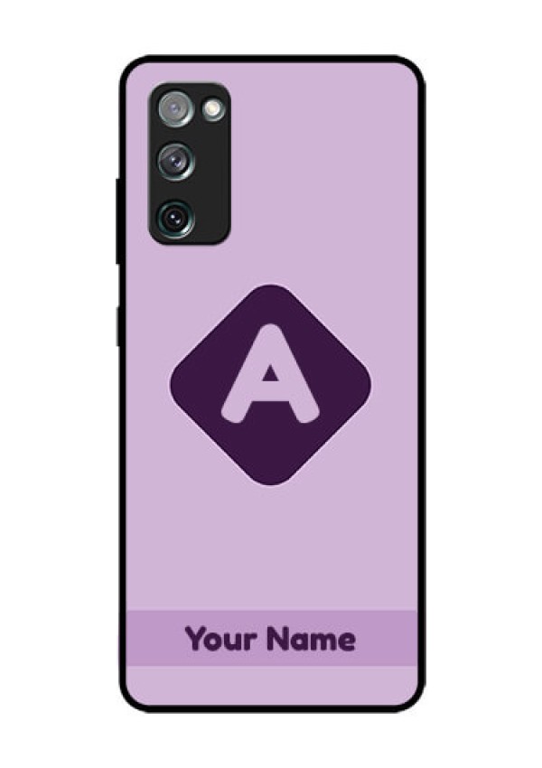 Galaxy S20 FE Custom Glass Mobile Case - Custom Letter in curved badge Design