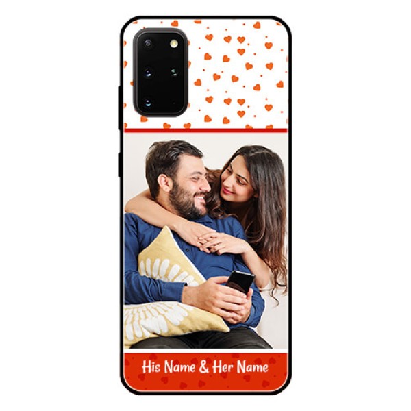 Galaxy S20 Plus Custom Glass Phone Case  - Orange Love Symbol Design
