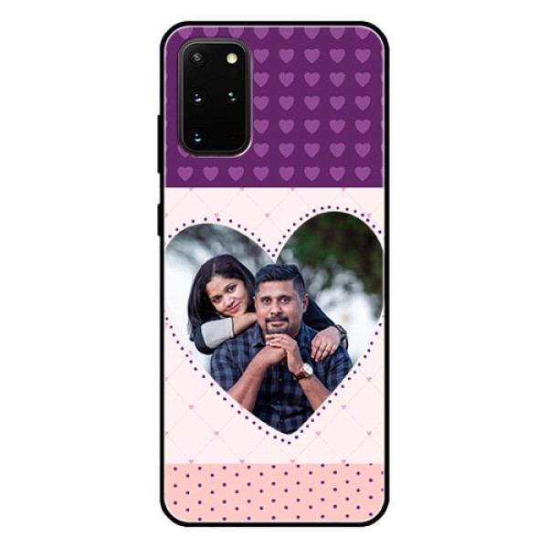 Galaxy S20 Plus Custom Glass Phone Case  - Violet Love Dots Design