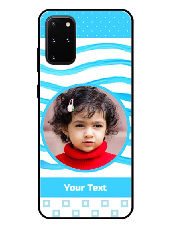 Custom Galaxy S20 Plus Custom Glass Phone Case  - Simple Blue Case Design