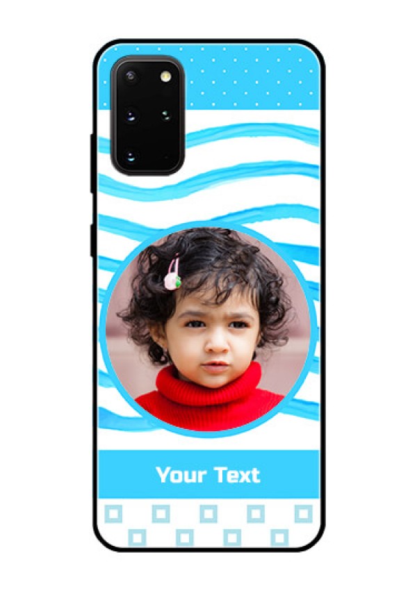 Galaxy S20 Plus Custom Glass Phone Case  - Simple Blue Case Design