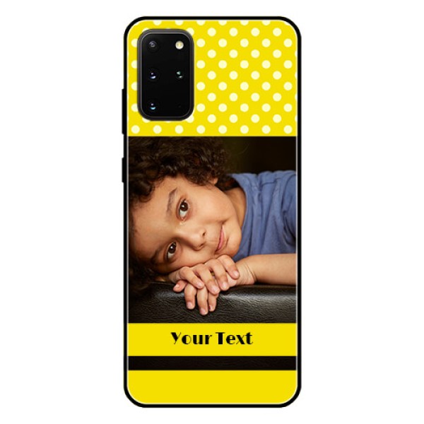 Galaxy S20 Plus Custom Glass Phone Case  - Bright Yellow Case Design