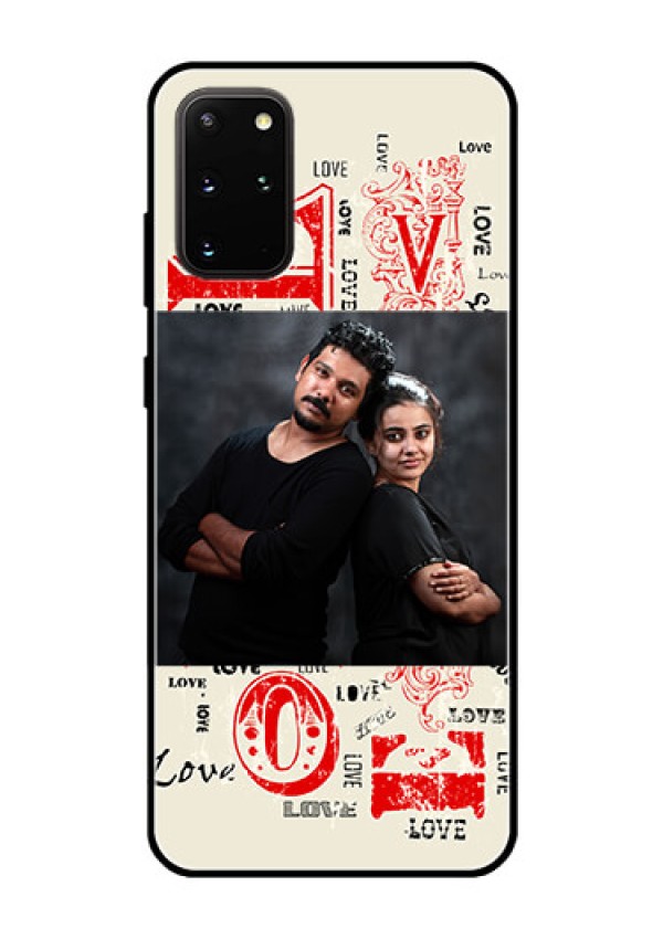 Galaxy S20 Plus Photo Printing on Glass Case  - Trendy Love Design Case