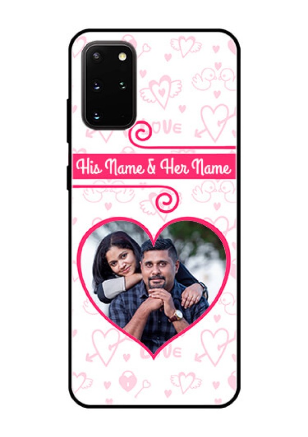 Galaxy S20 Plus Personalized Glass Phone Case  - Heart Shape Love Design