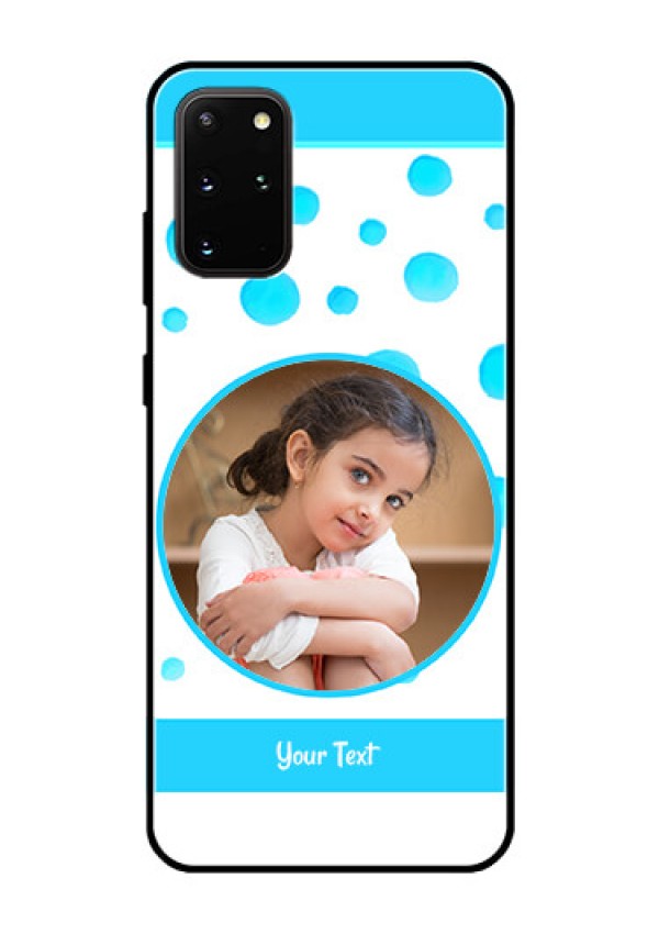 Galaxy S20 Plus Photo Printing on Glass Case  - Blue Bubbles Pattern Design