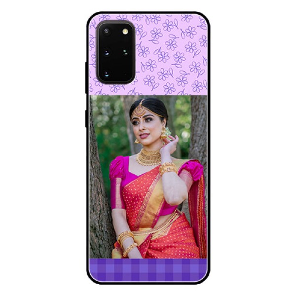 Galaxy S20 Plus Custom Glass Phone Case - Purple Floral Design Galaxy S20 Plus Custom Glass Phone Case - Purple Floral Design