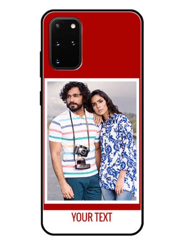 Custom Galaxy S20 Plus Personalized Glass Phone Case  - Simple Red Color Design