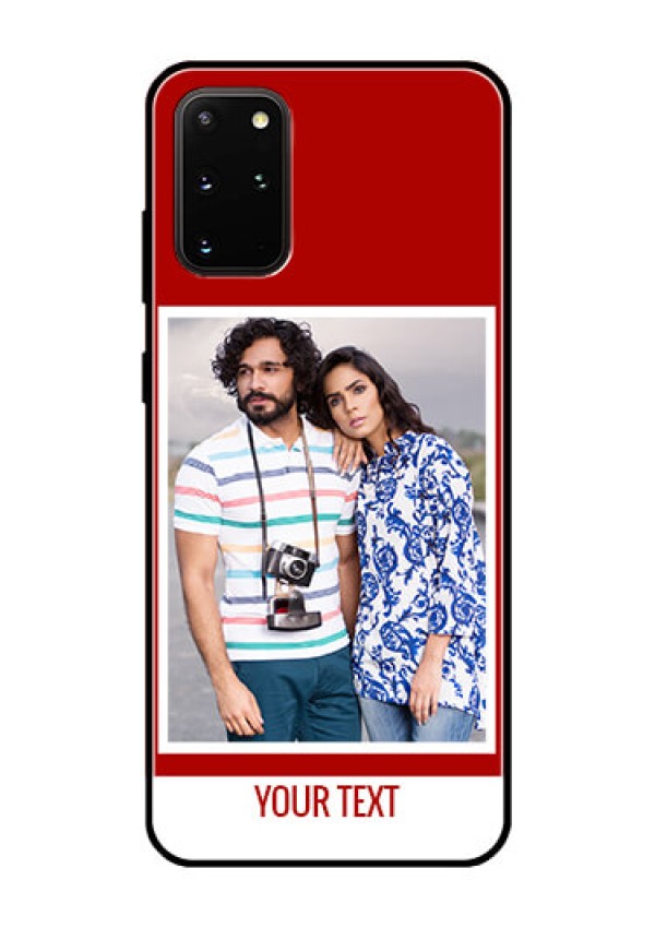 Galaxy S20 Plus Personalized Glass Phone Case  - Simple Red Color Design