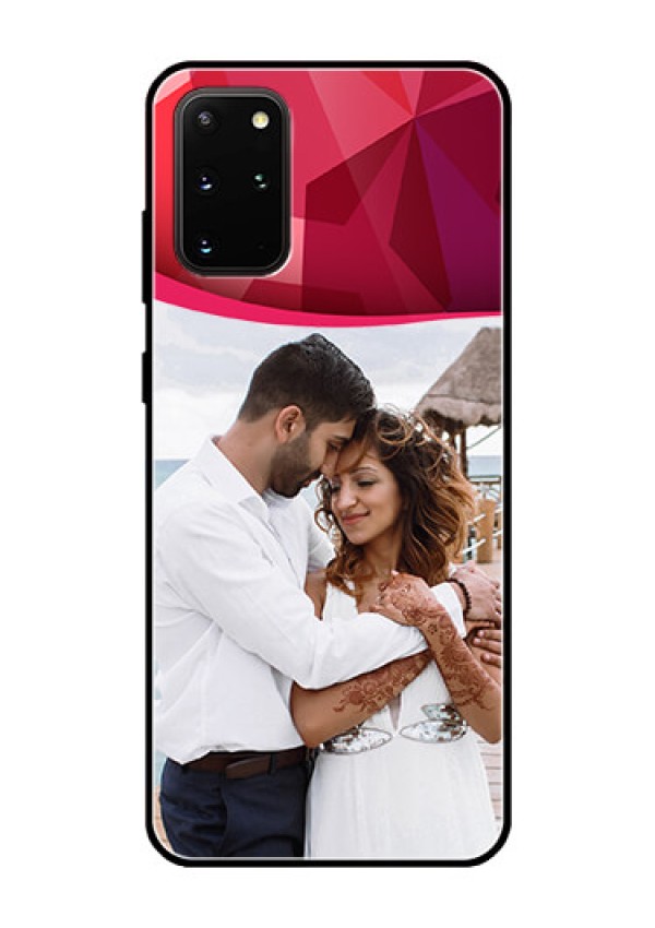 Galaxy S20 Plus Custom Glass Mobile Case  - Red Abstract Design