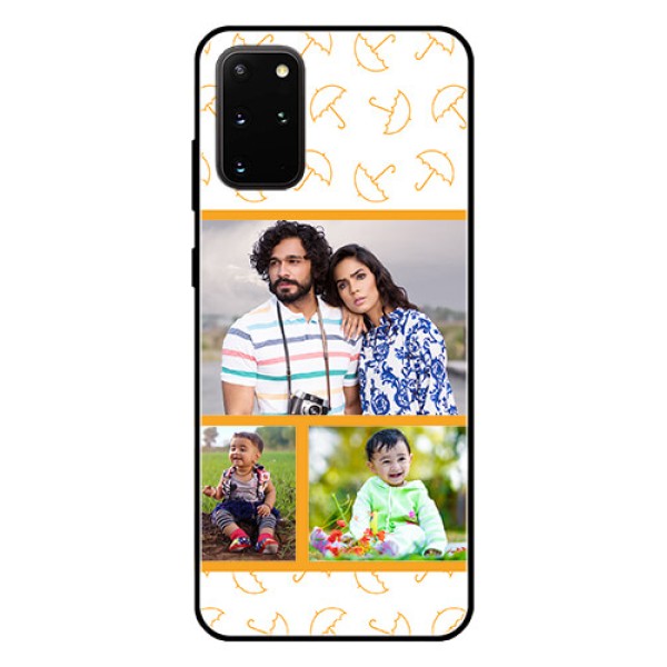 Galaxy S20 Plus Custom Glass Mobile Case - Yellow Pattern Design Galaxy S20 Plus Custom Glass Mobile Case - Yellow Pattern Design