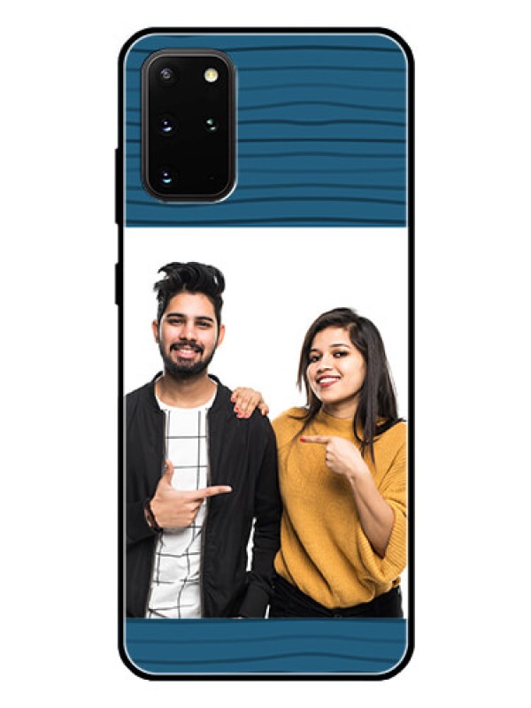 Custom Galaxy S20 Plus Custom Glass Phone Case  - Blue Pattern Cover Design