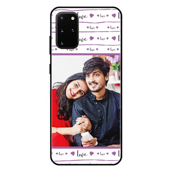 Galaxy S20 Plus Custom Glass Mobile Case  - Couples Heart Design