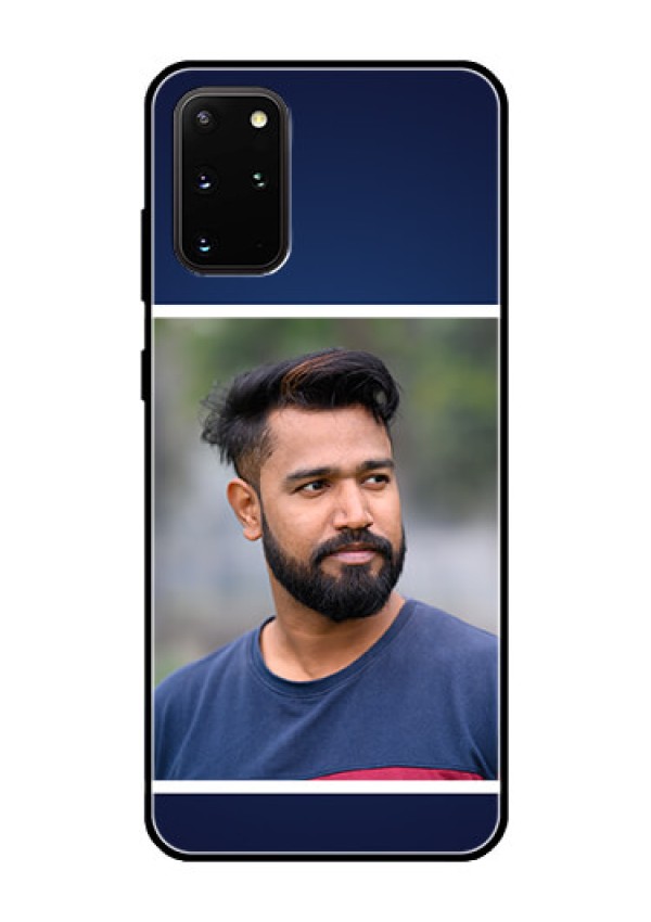 Galaxy S20 Plus Personalized Glass Phone Case  - Simple Royal Blue Design