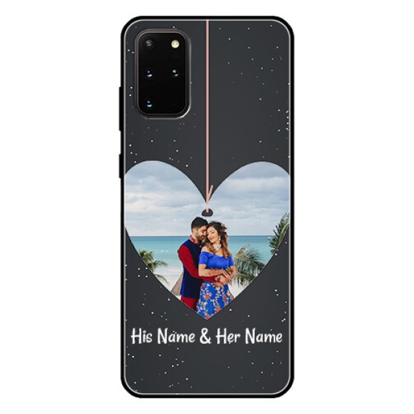 Galaxy S20 Plus Custom Glass Phone Case  - Hanging Heart Design