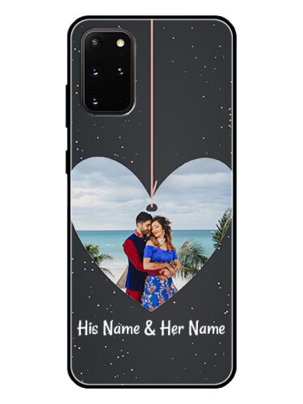 Custom Galaxy S20 Plus Custom Glass Phone Case  - Hanging Heart Design