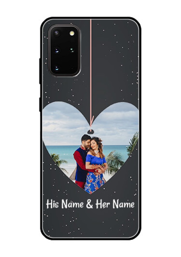 Galaxy S20 Plus Custom Glass Phone Case  - Hanging Heart Design