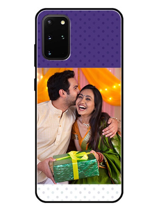Custom Galaxy S20 Plus Personalized Glass Phone Case  - Violet Pattern Design
