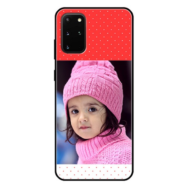 Galaxy S20 Plus Photo Printing on Glass Case  - Red Pattern Design