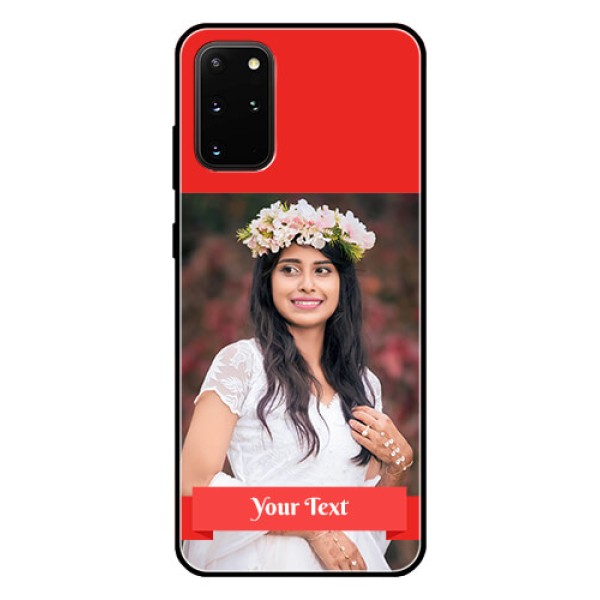 Galaxy S20 Plus Custom Glass Phone Case  - Simple Red Color Design