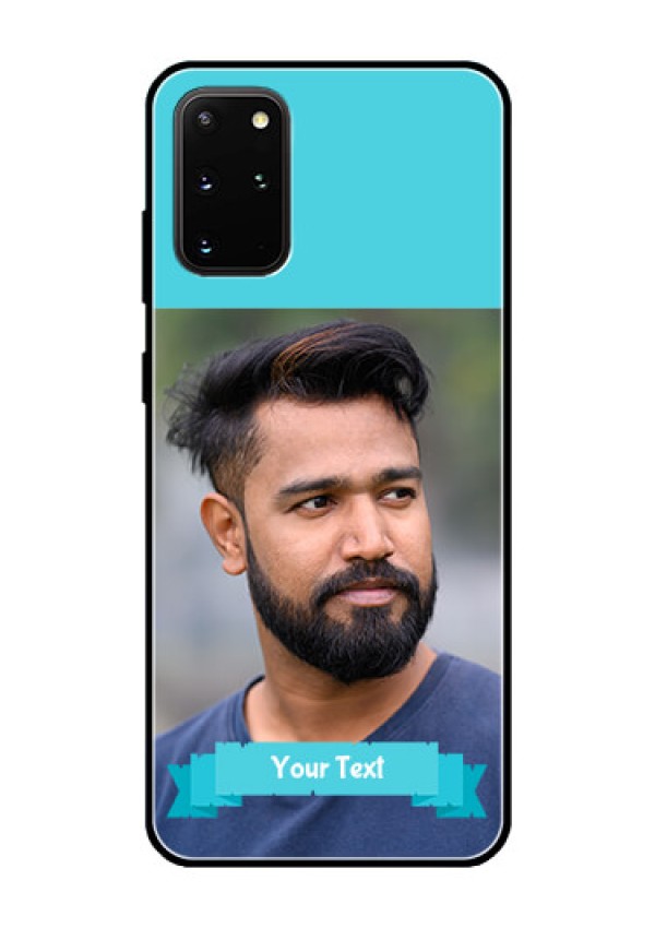 Galaxy S20 Plus Personalized Glass Phone Case  - Simple Blue Color Design