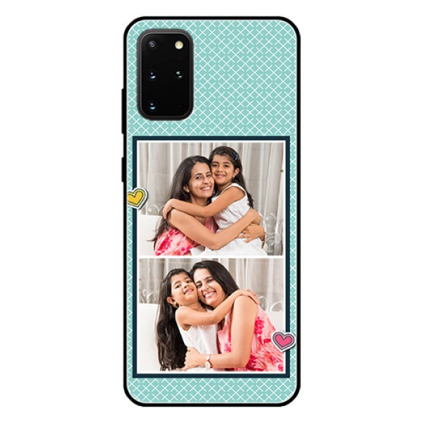 Galaxy S20 Plus Custom Glass Phone Case - 2 Image Holder with Pattern Design Galaxy S20 Plus Custom Glass Phone Case - 2 Image Holder with Pattern Design