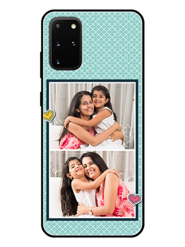 Custom Galaxy S20 Plus Custom Glass Phone Case  - 2 Image Holder with Pattern Design