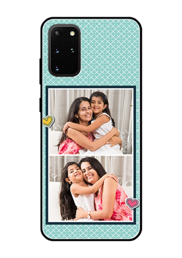 Galaxy S20 Plus Custom Glass Phone Case  - 2 Image Holder with Pattern Design