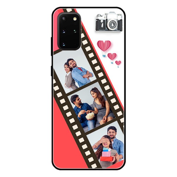 Galaxy S20 Plus Personalized Glass Phone Case - 3 Image Holder with Film Reel Galaxy S20 Plus Personalized Glass Phone Case - 3 Image Holder with Film Reel