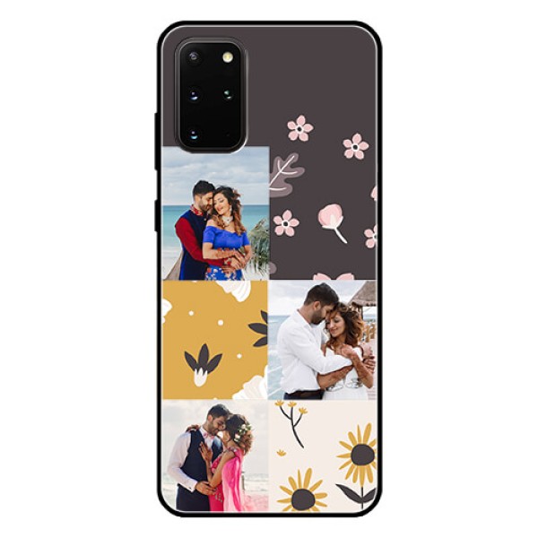 Galaxy S20 Plus Photo Printing on Glass Case  - 3 Images with Floral Design