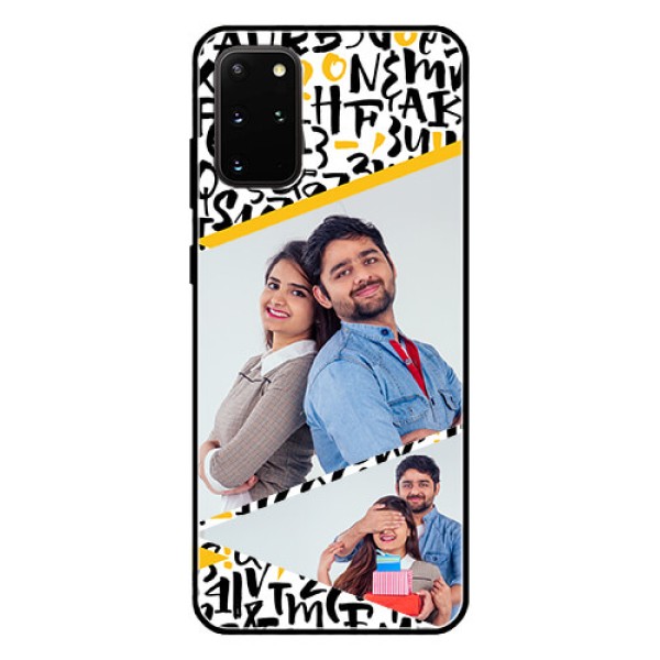 Galaxy S20 Plus Custom Glass Mobile Case - Letters Pattern Design Galaxy S20 Plus Custom Glass Mobile Case - Letters Pattern Design