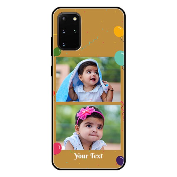 Galaxy S20 Plus Personalized Glass Phone Case  - Image Holder with Birthday Celebrations Design