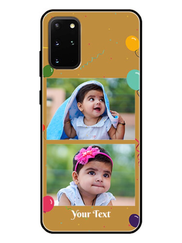 Custom Galaxy S20 Plus Personalized Glass Phone Case  - Image Holder with Birthday Celebrations Design