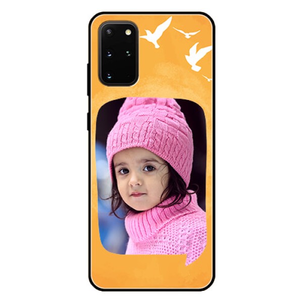 Galaxy S20 Plus Personalized Glass Phone Case - Water Color Design with Bird Icons Galaxy S20 Plus Personalized Glass Phone Case - Water Color Design with Bird Icons