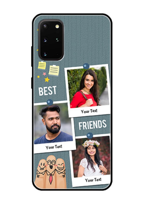 Galaxy S20 Plus Personalized Glass Phone Case  - Sticky Frames and Friendship Design