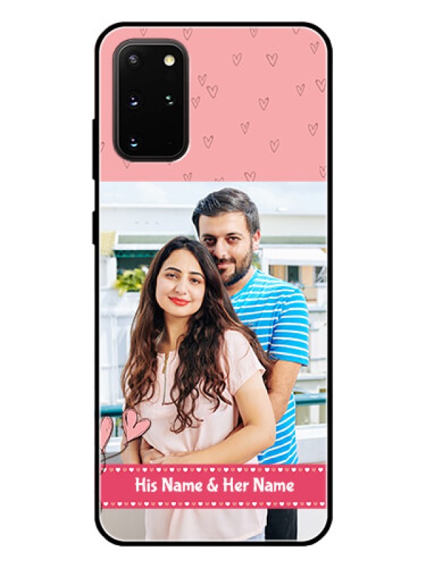Custom Galaxy S20 Plus Personalized Glass Phone Case  - Love Design Peach Color
