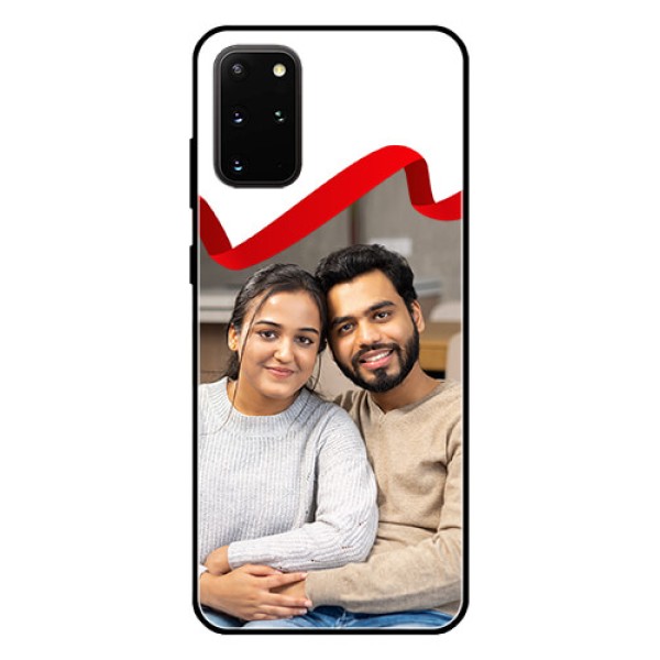Galaxy S20 Plus Photo Printing on Glass Case - Red Ribbon Frame Design Galaxy S20 Plus Photo Printing on Glass Case - Red Ribbon Frame Design