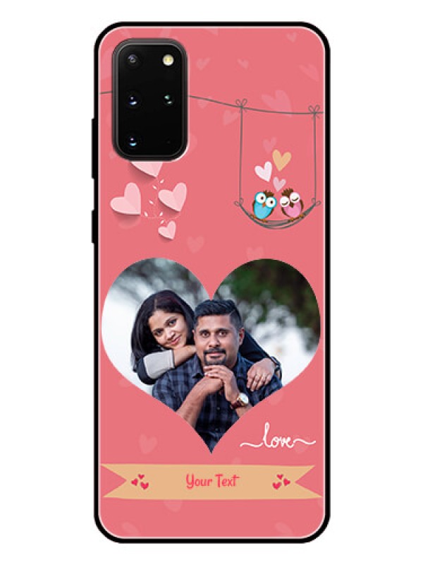 Custom Galaxy S20 Plus Personalized Glass Phone Case  - Peach Color Love Design 