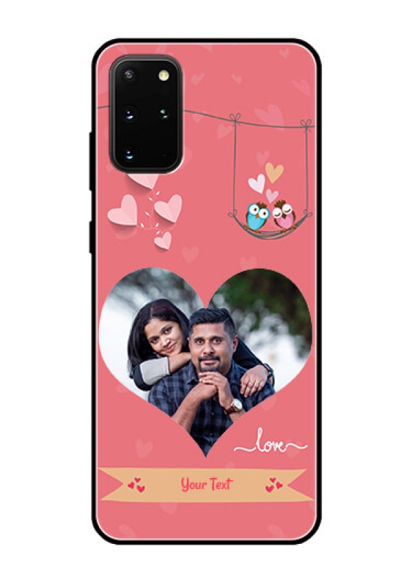 Galaxy S20 Plus Personalized Glass Phone Case  - Peach Color Love Design 