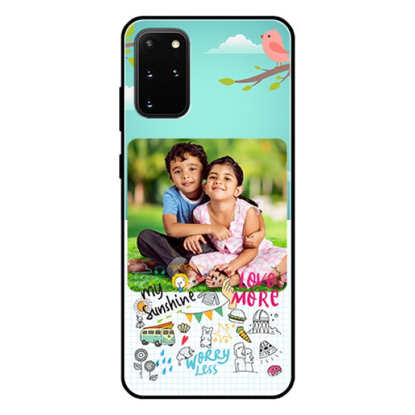 Galaxy S20 Plus Photo Printing on Glass Case  - Doodle love Design