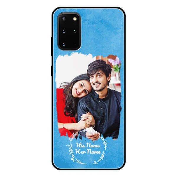 Galaxy S20 Plus Custom Glass Phone Case - Blue Color Vintage Design
