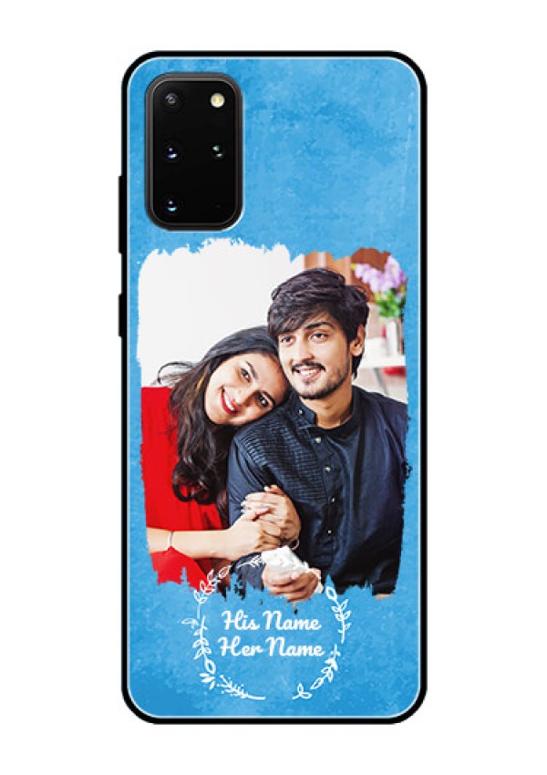 Galaxy S20 Plus Custom Glass Phone Case - Blue Color Vintage Design