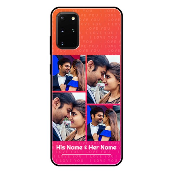 Galaxy S20 Plus Custom Glass Phone Case  - I Love You Pink Design