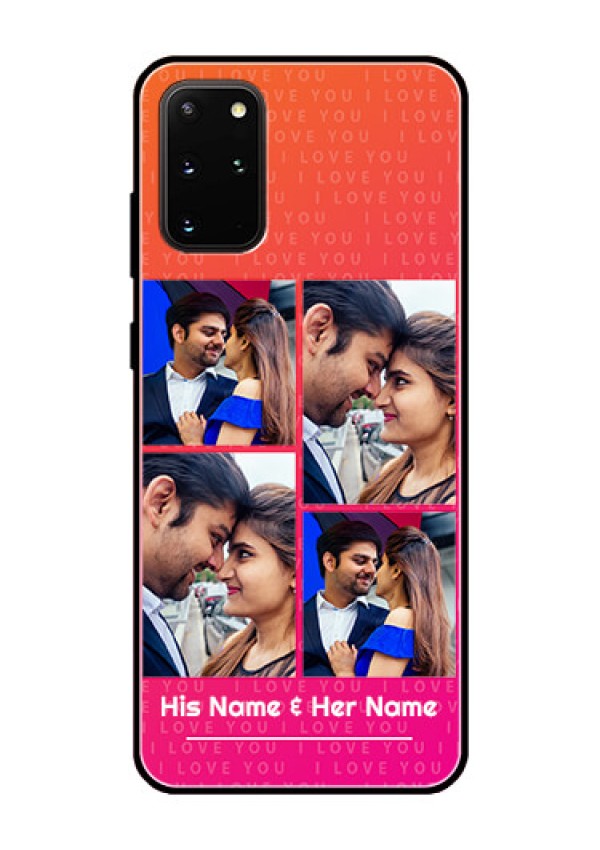 Galaxy S20 Plus Custom Glass Phone Case  - I Love You Pink Design