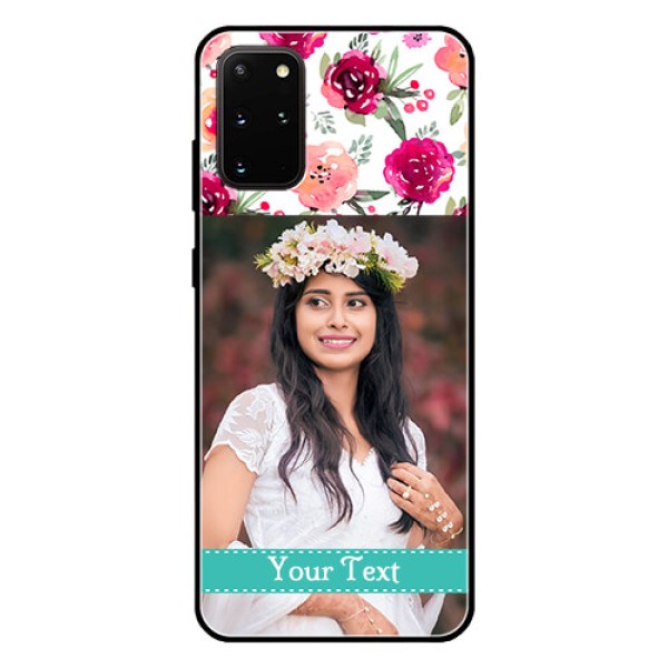 Galaxy S20 Plus Custom Glass Phone Case  - Watercolor Floral Design