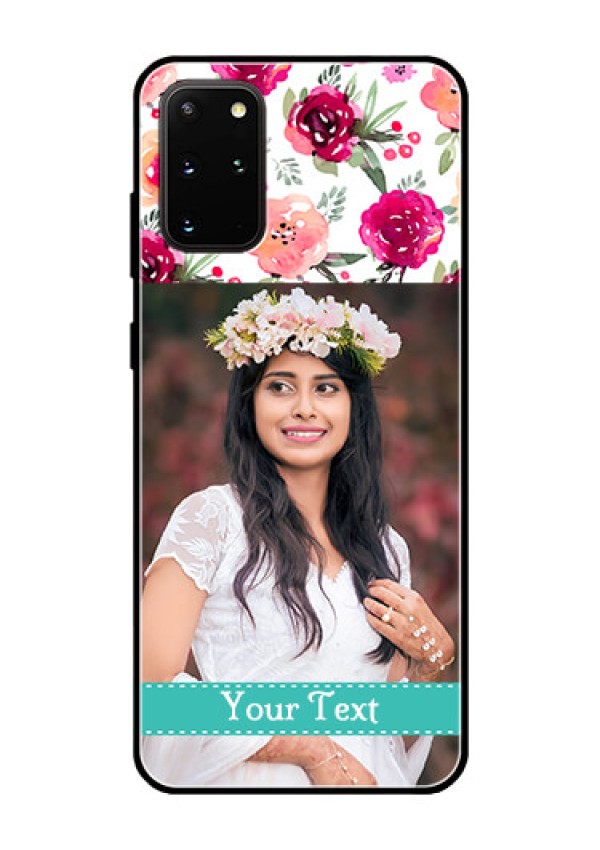 Galaxy S20 Plus Custom Glass Phone Case  - Watercolor Floral Design