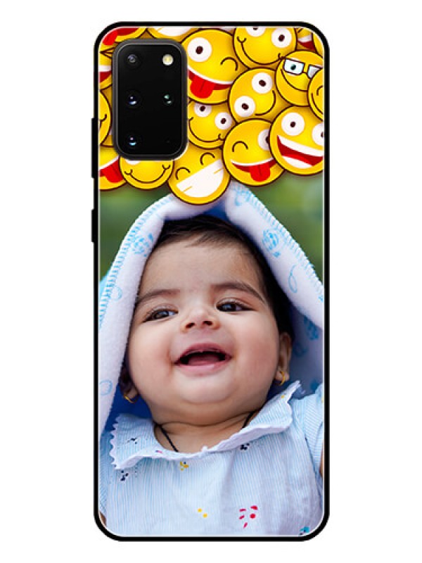 Custom Galaxy S20 Plus Custom Glass Mobile Case  - with Smiley Emoji Design