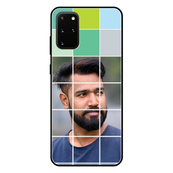 Galaxy S20 Plus Photo Printing on Glass Case  - with white box pattern 