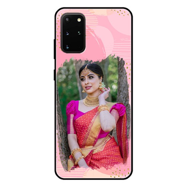 Galaxy S20 Plus Personalized Glass Phone Case - Gold Glitter Splash Design Galaxy S20 Plus Personalized Glass Phone Case - Gold Glitter Splash Design