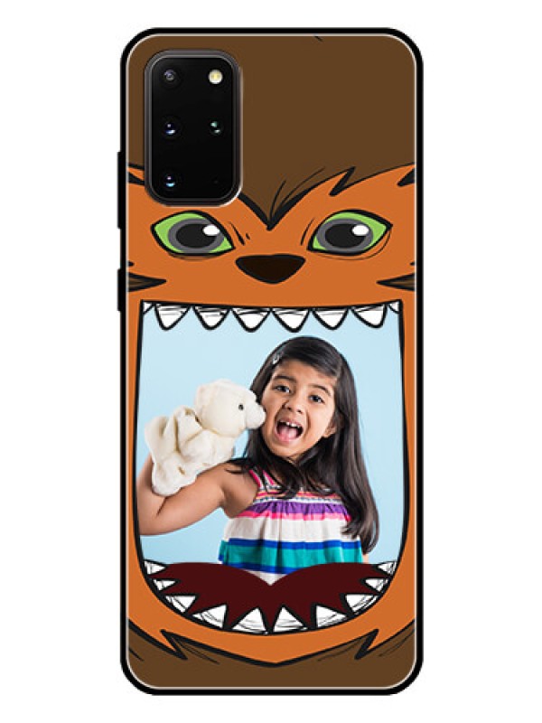 Custom Galaxy S20 Plus Photo Printing on Glass Case  - Owl Monster Back Case Design