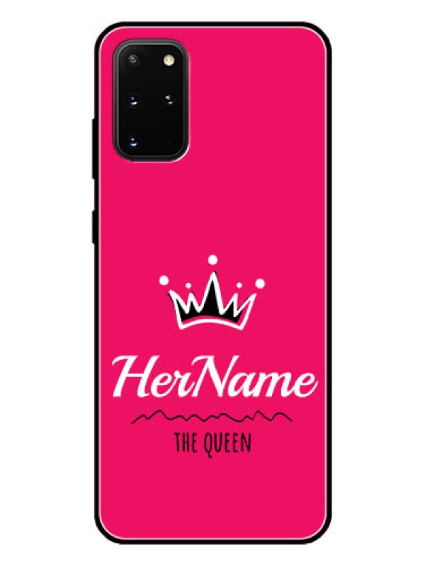 Custom Galaxy S20 Plus Glass Phone Case Queen with Name